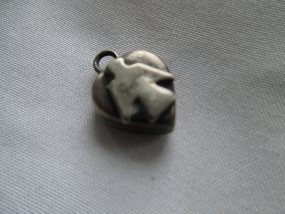 Vtg Sterling Charm Heart With Native American Thunderbird