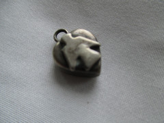 Vtg Sterling Charm Heart With Native American Thunderbird