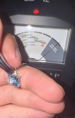 Estate 10KT White Gold Fantasy Cut Aqua Blue Topaz Diamond Ring Size 7 1/2 2.8g