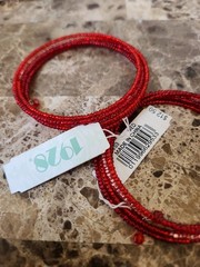 Lot 2 1928 Red Pink bead expansion Bracelet beaded