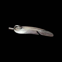 Vintage Southwest Unsigned Artisan Feather Sterling Silver Pendant 4g
