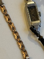 Antique Jewelry lot 1/40 10k Gold & 1/40 12k Gold Watch expandable bracelet Fork