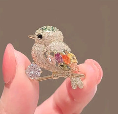 Sparkling Magpie Bird Brooch Pin-Rhinestone Crystal Jewelry Women Dress/Coat Lot