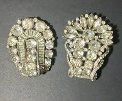 Pair Eisenberg Original Brooch Fur Clip (2) Large Vintage Jewelry Brooches