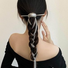 Tassel Metal Hair Stick,Irregular Wave Metal Claw Clip with Pearl Tassel Desi…