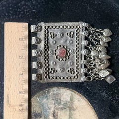 Vintage Tribal Silver Alloy Talisman Pendant Nomadic Amulet Dangle Charm