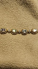 Gold Tone Multi Colored Stone 925 Bracelet 7.5″