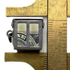 LUX Vintage Mad Money Pendant Charm, Sterling, Silver Certificate, Opens