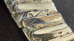 Monet Designer Signed Silver Tone Stretchable Bracelet Size 6” Vintage