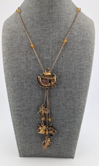 Vintage Marked Korea Dangling Noah’s Ark Animal Charm Beaded Necklace 30in