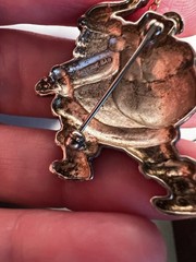 Scarce Vintage Signed B.A BALLOU 925 Sterling 14K Gold Santa Claus Pin Brooch