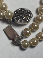 Bracelet 2 strand faux pearls Sterling Clasp Vintage Unused Mint Condition