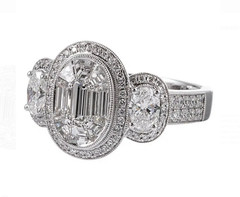 Glamorous Royal Style Multi Shape 1.75CT Moissanite Engagement Bridal Ring