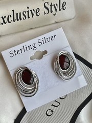 Genuine Baltic Natural Cherry Color Amber Earrings Vintage Butterscotch 老琥珀