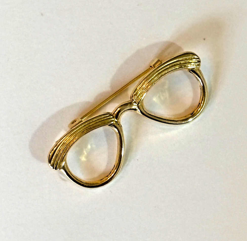 Retro Eyeglasses Glasses Brooch 1.5″ Spectacles Specs Pin Sexy Geek Nerd Eyewear