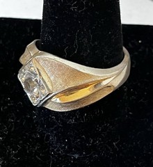 Vintage 10k Gold Filled Faux Diamond With Rhinestones Statement Ring11.75