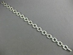 ESTATE WIDE 2.46CT DIAMOND 18K WHITE GOLD CLASSIC CIRCLE OF LIFE TENNIS BRACELET