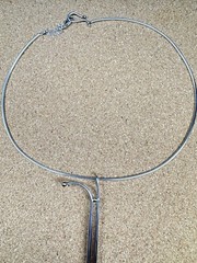 Rare Signed Vintage Modernist Brutalist Sterling Silver 14k Pendant Necklace!!