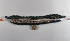 Vintage Handmade Goth Crochet Gold Flower Choker Necklace String Tie By Odythia