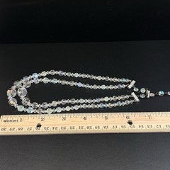 Vintage Art Deco Aurora Borealis 2 Strand Necklace, 14 Inch w/ 3 Inch Extender