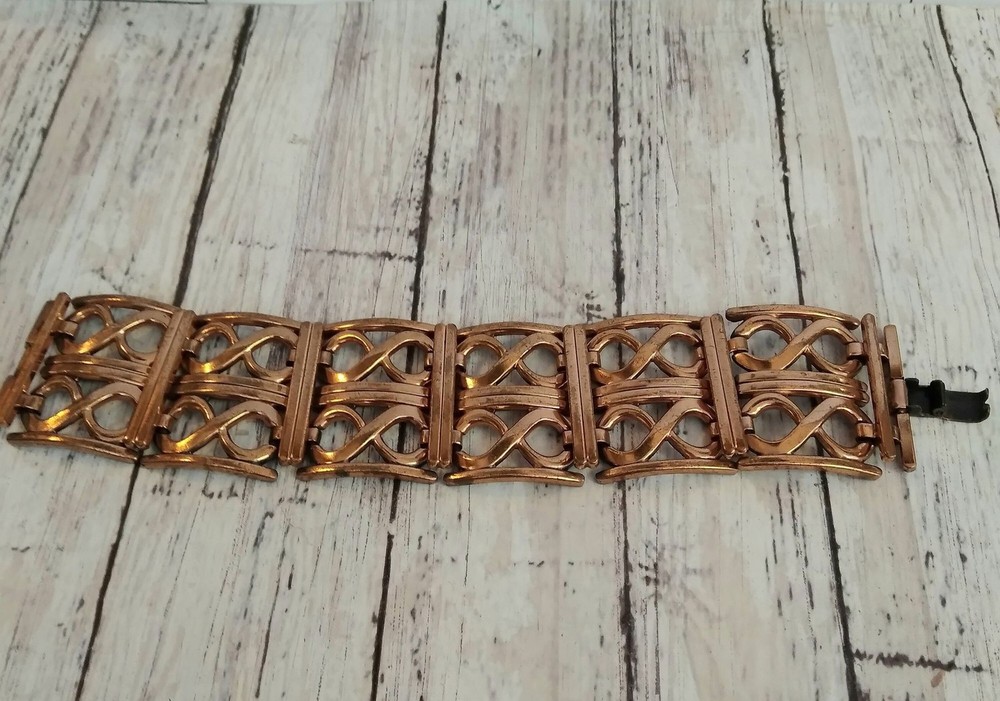 Vintage Copper Renoir Infinity Bracelet