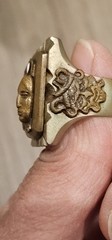 Vintage 1950S Handcrafted Mexican Indian Chief Biker Ring Sz 9.75 US Army
