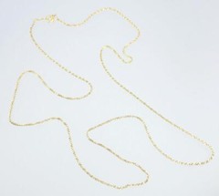 Pretty Vintage 24” Solid 18K Yellow Gold 1mm Square Belcher Chain Necklace 4.7g