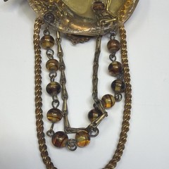 Vintage Maximal Art Watch Parts Collage Large Brooch Pin Steam Punk Unique
