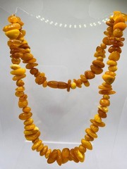 Vintage necklace Natural Amber Egg Yolk Baltic Beads
