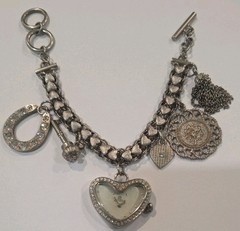 Vintage Jennifer Lopez J Lo Stainless Charm Bracelet 8″ I#191a