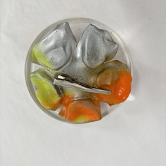 Vtg Lucite Acrylic Flower Brooch XL Pop Art Mod Translucent Statement Pin