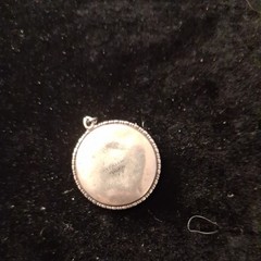 Antique Sterling Blue Morpho Butterfly Woman Horn Pendant England