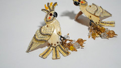 Lunch at the Ritz Vintage Cockatoo Bird Clip-On Earrings – Statement Designer