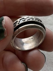 Vintage 925 Sterling Silver Spinner Band Ring Size 8 Estate Jewelry