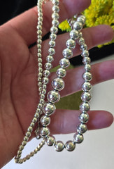 Vintage Silver Plated Metal Graduated Beads 24″L Necklace