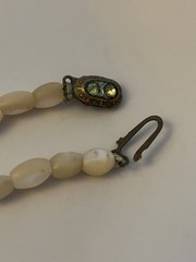 Antique Art Deco MOP Balamuty Choker Necklace Ornate Box Clasp 40s