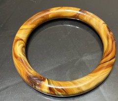 Vintage Chocolate Milk Glass Bangle Bracelet Marbled Caramel Brown 20cm or 7.8”