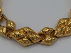 Monet Puffed Quilted Diamond Shape Bracelet Gold Plated 7.5″