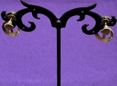 JMS Signed 1/20 12 KT Gold Filled Screw Back Earrings Crosses Open Circles Vtg