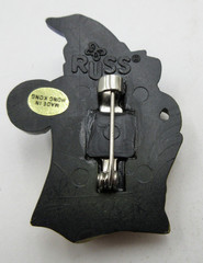 VTG SIGNED RUSS Halloween BLACK CAT purpl moon HAT TRICK OR TREAT BAG Pin brooch