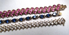 Vintage Sterling Silver Gemstone Tennis Bracelets Lot of 3 ETC10717