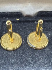 Vintage Silver Mercury Dime Cufflinks Winged Liberty Head Gold Tone Rope Frame
