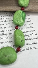Vintage Green Necklace & Pierced Earrings Set Green Howlite Jewelry 💚