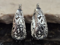 Vintage Jezlaine Sterling Filigree Earrings