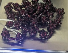 Vintage Garnet Beaded Necklace 341 Carat Burgundy Almandine Bohemian Cluster 26″
