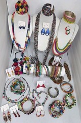 67pc Maximalist Jewelry Bundle Eclectic Mixed Media, Rainbow Beads, Summer Pride