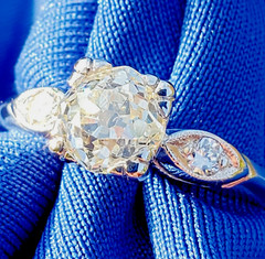 NATURAL EARTH MINED DIAMOND ORIGINAL Art DECO Engagement Ring PLATINUM Solitaire