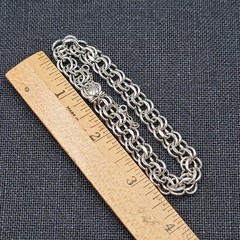 Elco Sterling Silver Double Link Charm Bracelet 7″ Safety Chain 16.4 grams