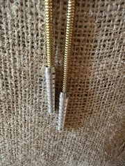Vintage Silver Bolo Slide Necklace Gold Snake Chain Lariat Rodeo Western Rider