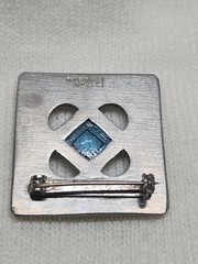 Vintage Pewter Broach Pin Rune Tennesmed Sweden Collectible blue 1950-1970 Rare